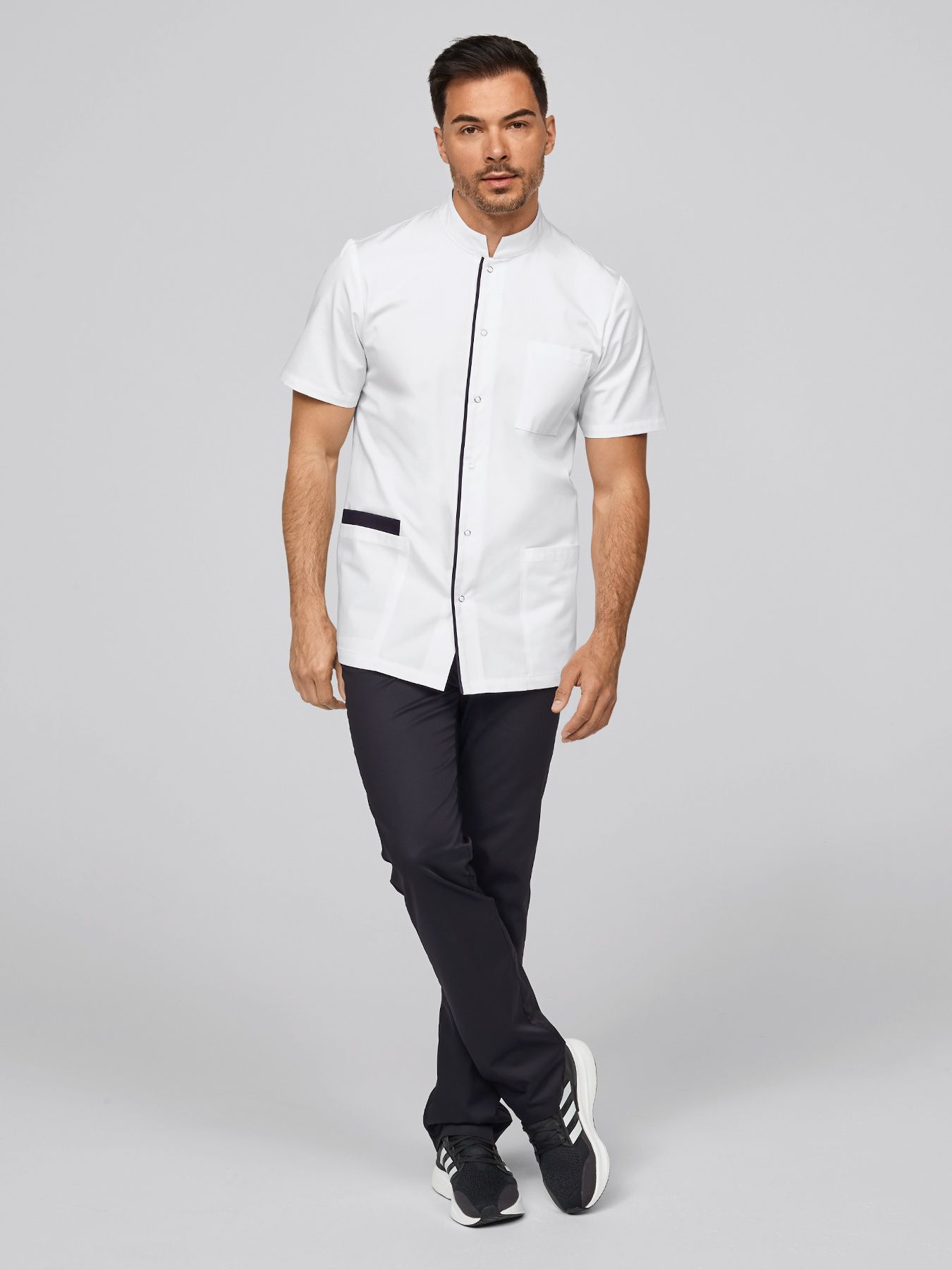 MaNMaNing Casual herenbroek met brede elastische tailleband, business, rechte strijkvrij, elegante herenbroek MM828, Kaki, M