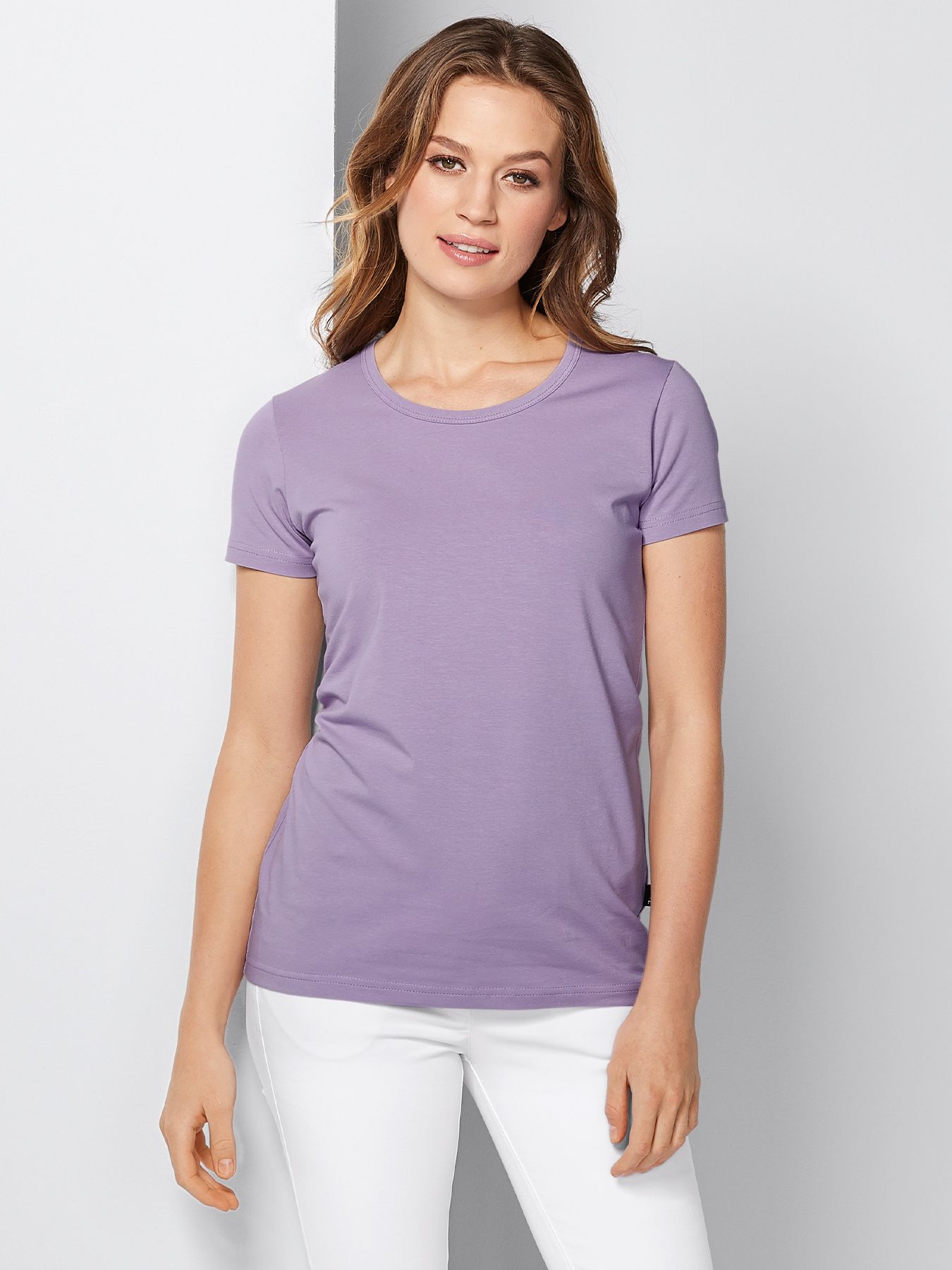 Dames T-shirt met iets langer achterpand CORIA