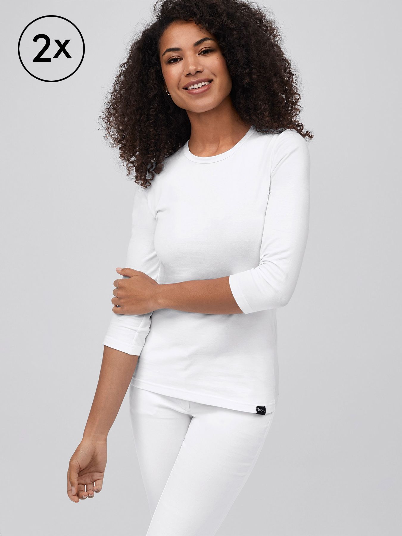 Damesshirt met ¾-mouwen – dubbelpak