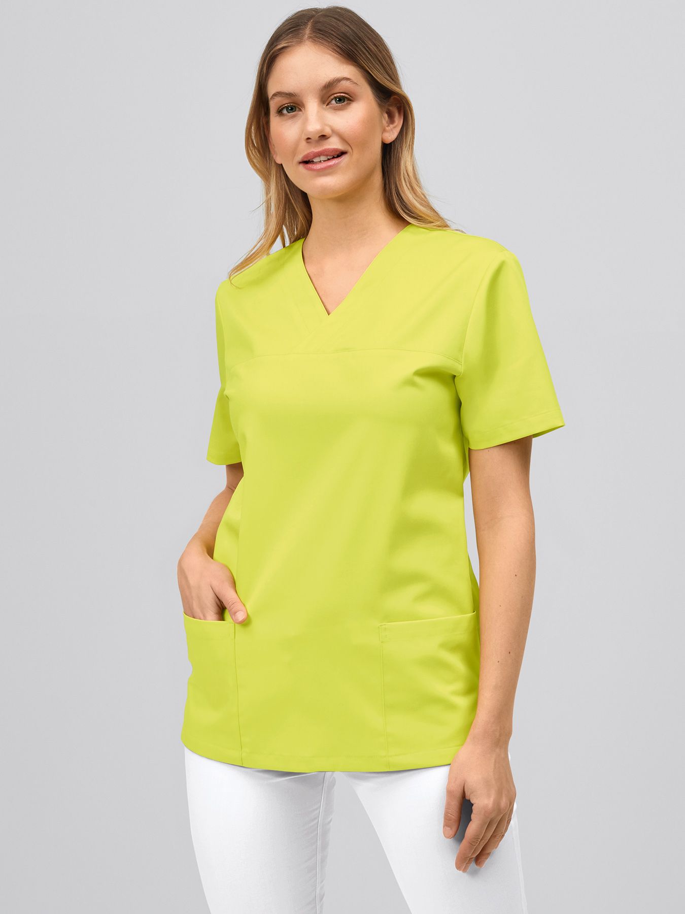 Slip-on tuniek unisex met V-hals – 60°-was