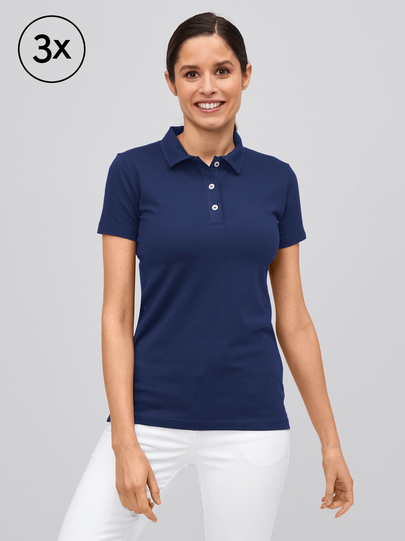 Dames poloshirt MATERA – single jersey – 3-pack  