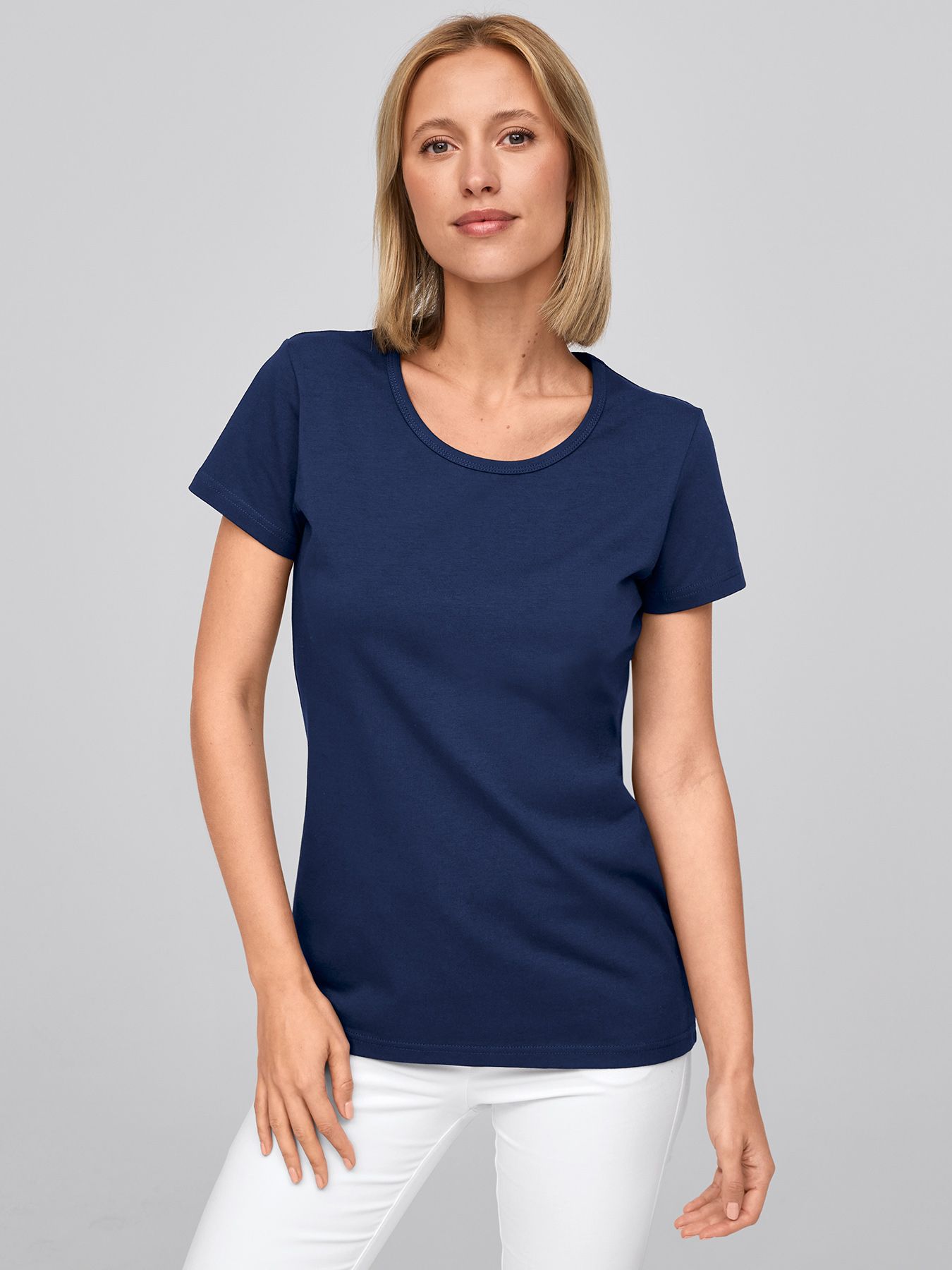 Dames T-shirt met iets langer achterpand CORIA