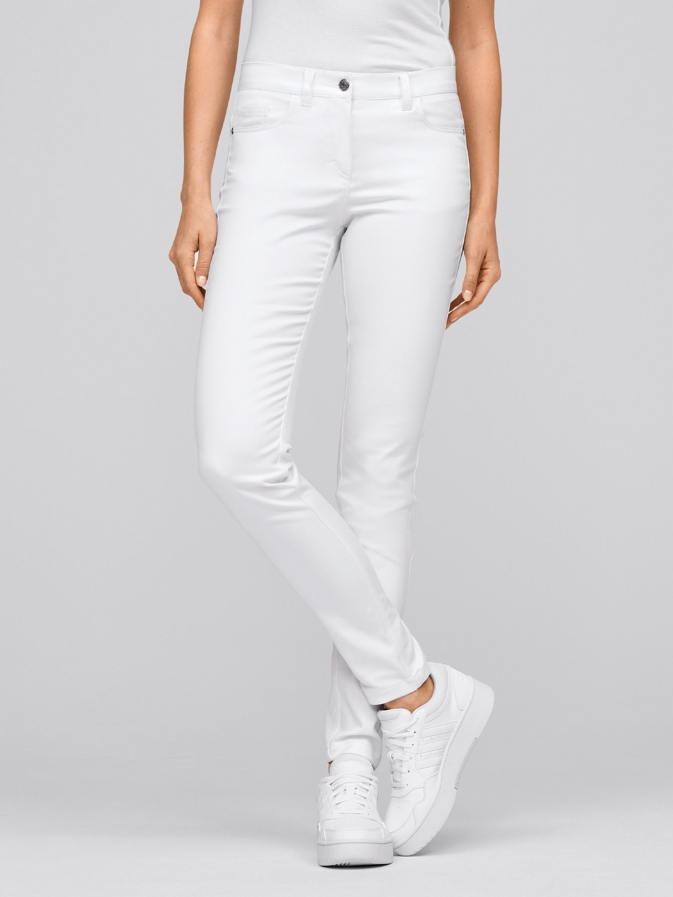Damesjeans met normale taillehoogte MESSINA – ondoorzichtige coverflex-stretch