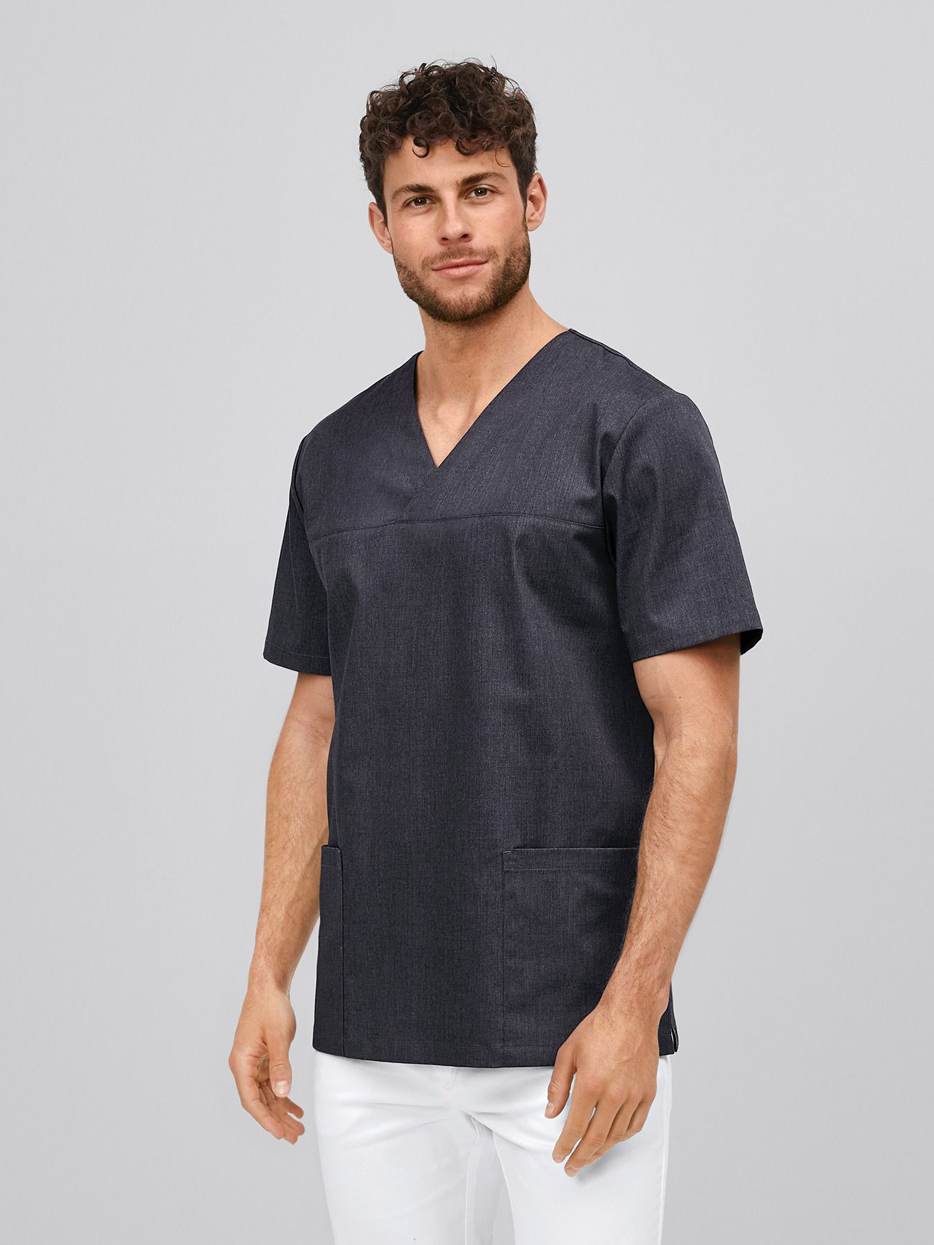 Slip-on tuniek unisex met V-hals – 60°-was