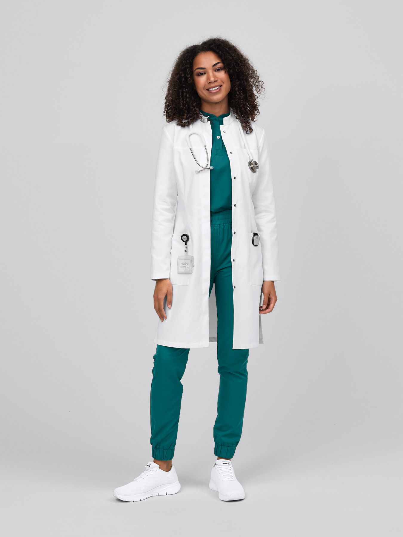 Dames doktersjas met rugriem LIMA