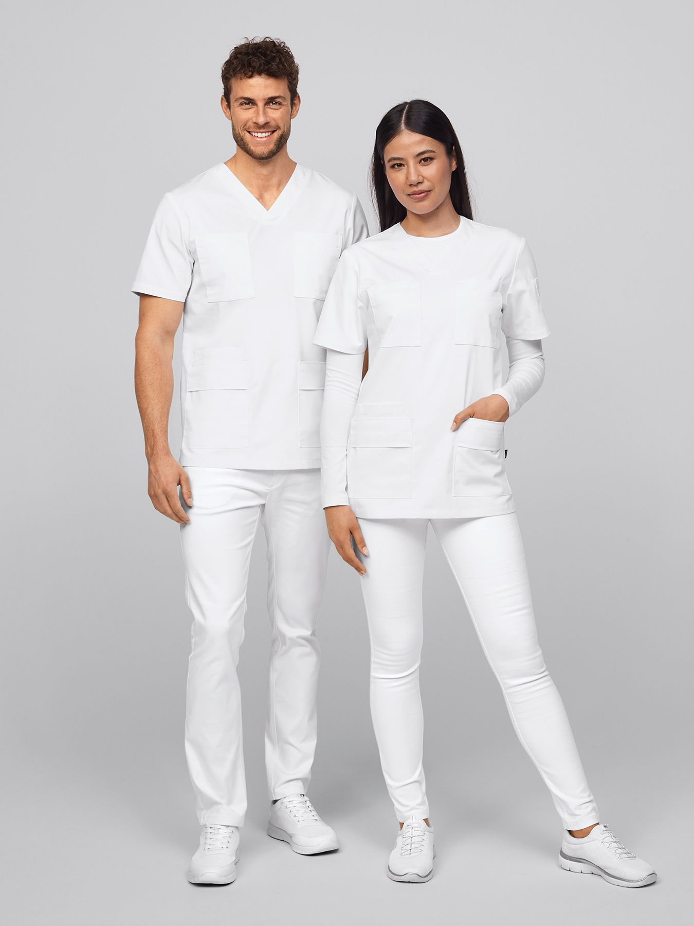 Unisex tuniek BRISTOL – wit – 12 zakken