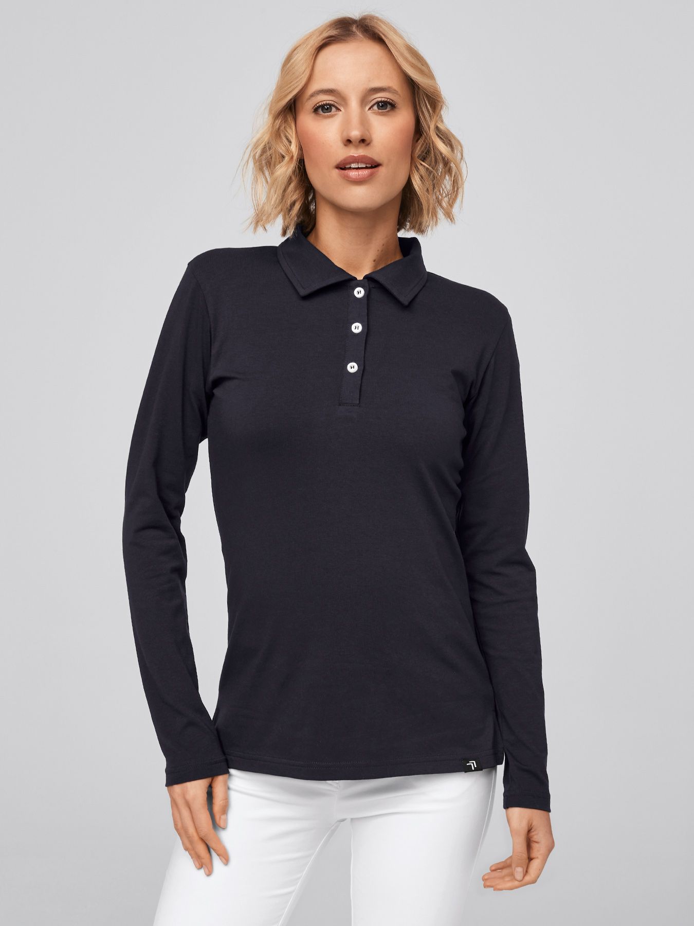 Damespolo met lange mouwen LODI – single jersey