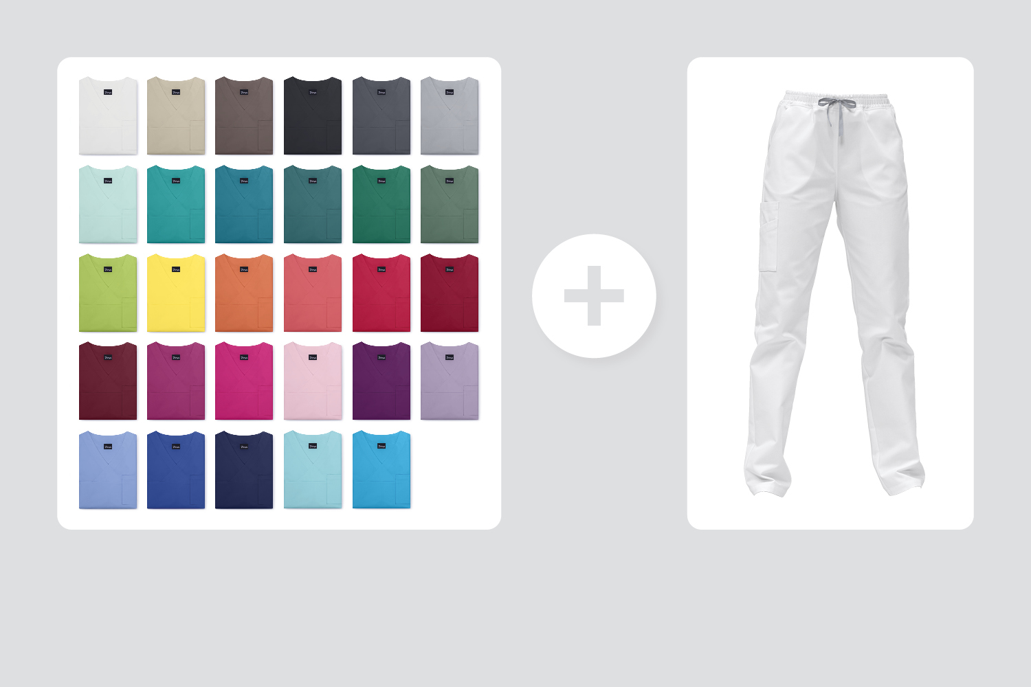 De kasak PISA in verschillende kleuren samen met de broek MILANO van 7days